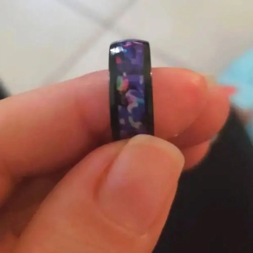 Black Opal Inlay Ring sz 8